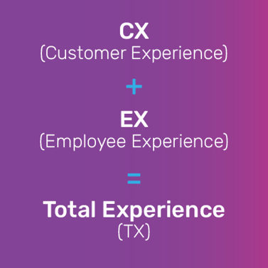 customer experience (CX) + employee experience (EX) = total experience (TX) - iTalent Digital blog