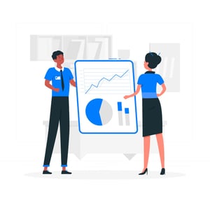 illustration of two people looking at data charts - iTalent Digital blog