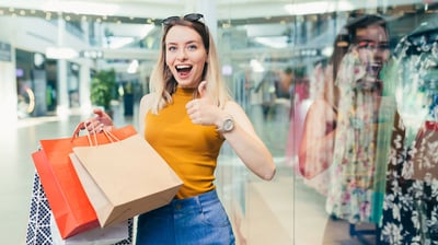 Happy shopper doing a thumbs-up - iTalent Digital blog